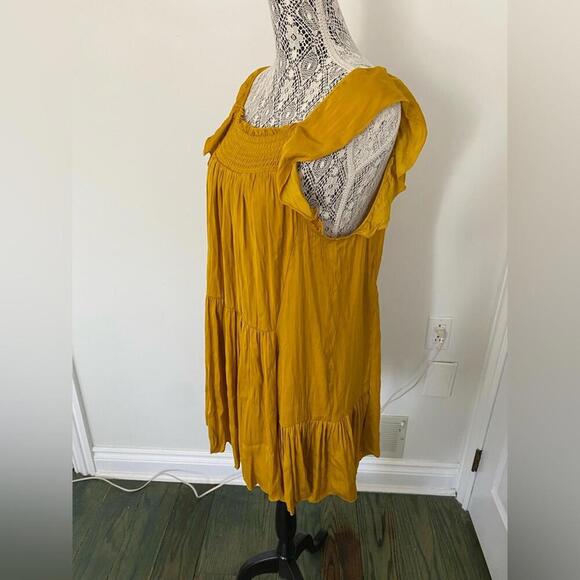 FREE PEOPLE NWT boho want your love tunic dress size XS mustard yellow - Picture 5 of 6